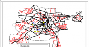 map indicating road segments on delhi map