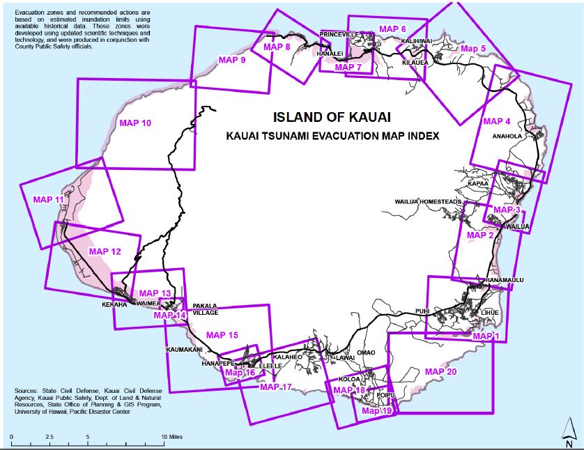 Tsunami zones in hawaii