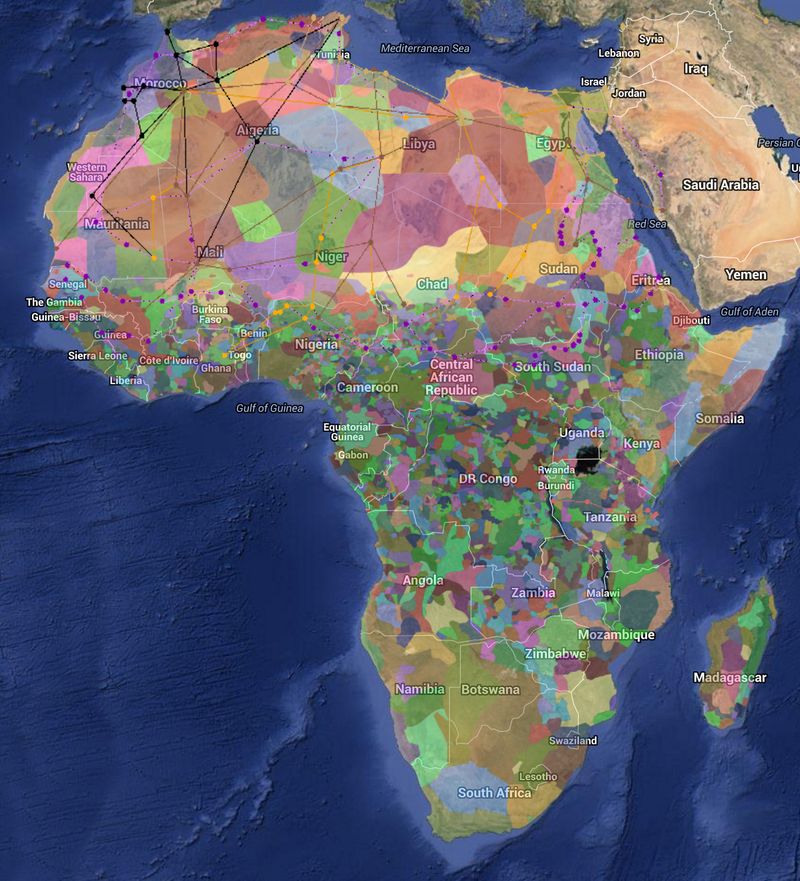 An intriguing color-coded map highlights Africa's diversity 