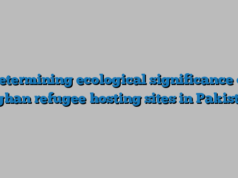Determining ecological significance of Afghan refugee hosting sites in Pakistan