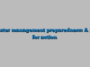 Disaster management preparedness: A plan for action