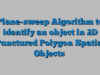 Plane-sweep Algorithm to identify an object in 2D Punctured Polygon Spatial Objects