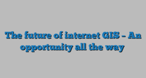 The future of internet GIS – An opportunity all the way