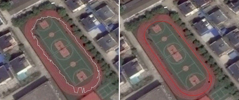 Single-point positioning: version 2.30 (left) compared to the new version 2.5.2.