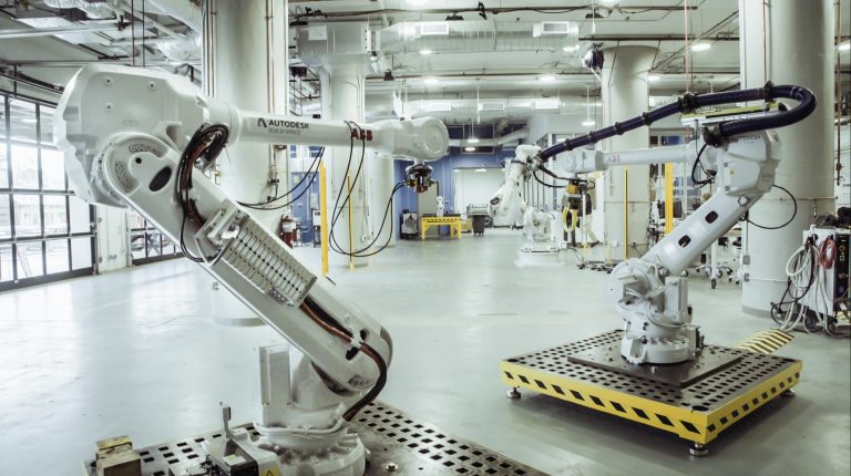 Autodesk’s Boston BUILD Space is home to six industrial robots.