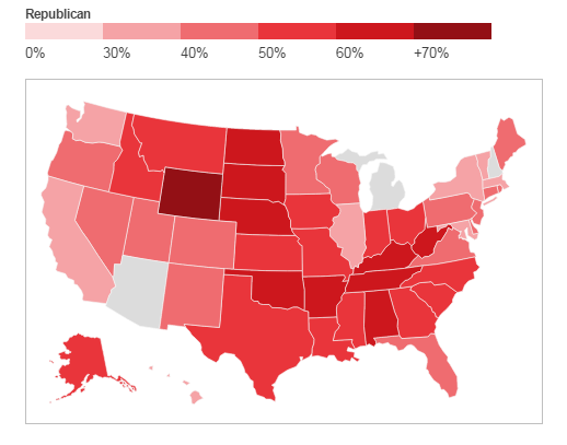 Mapping The Trump Victory Where Donald Trump S Votes Came From Geospatial World