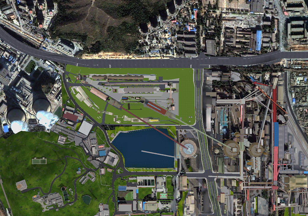 Xishi Winter Olympics Square showing Shougang industrial area transformation from above. Image Attribution: Beijing Shougang International Engineering