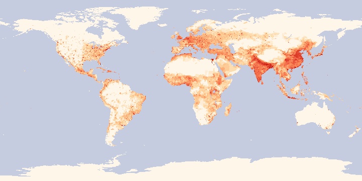 Map Shows How Many People Live In Different Areas Of The Earth Geospatial World