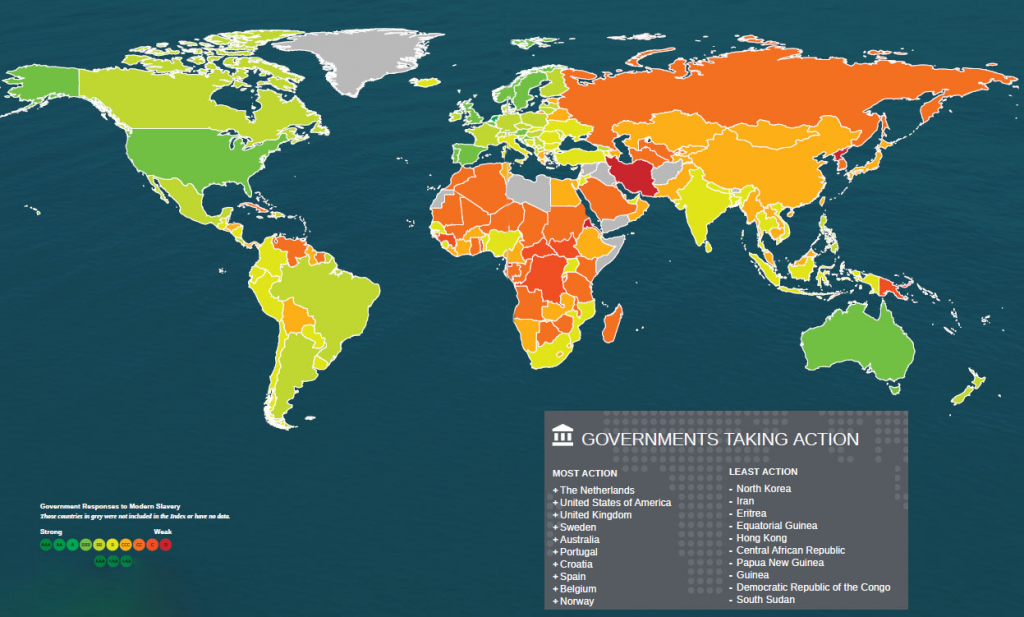 human trafficking world map 2022