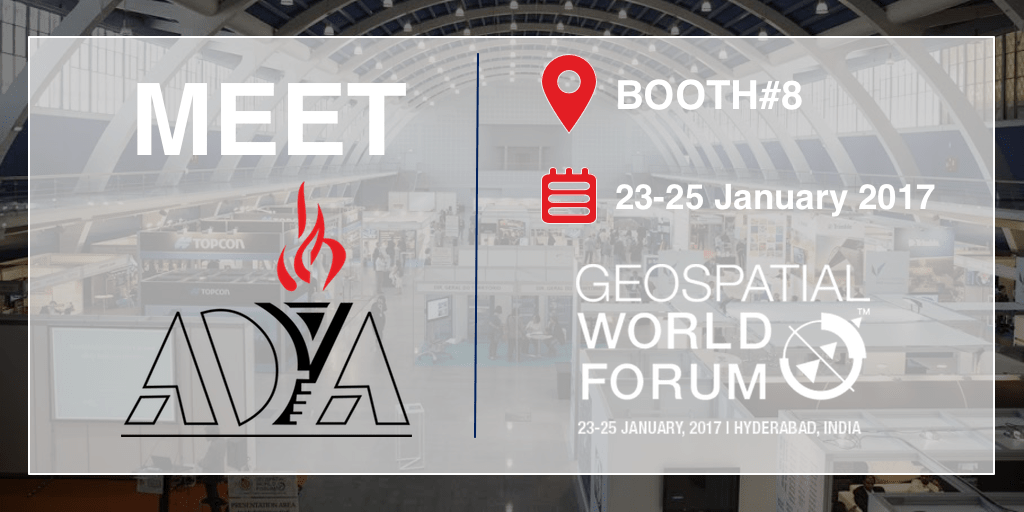 AdyaIT will be demonstrating its offerings at booth number 8 of Geospatial World Forum 2017 exhibition