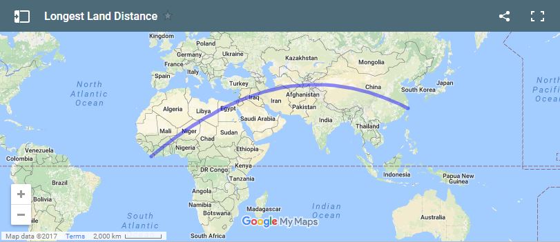 flat world map with longitude and latitude