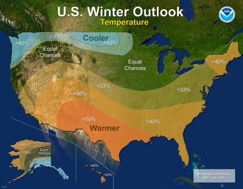 These NOAA maps show what this winter will be like in the US