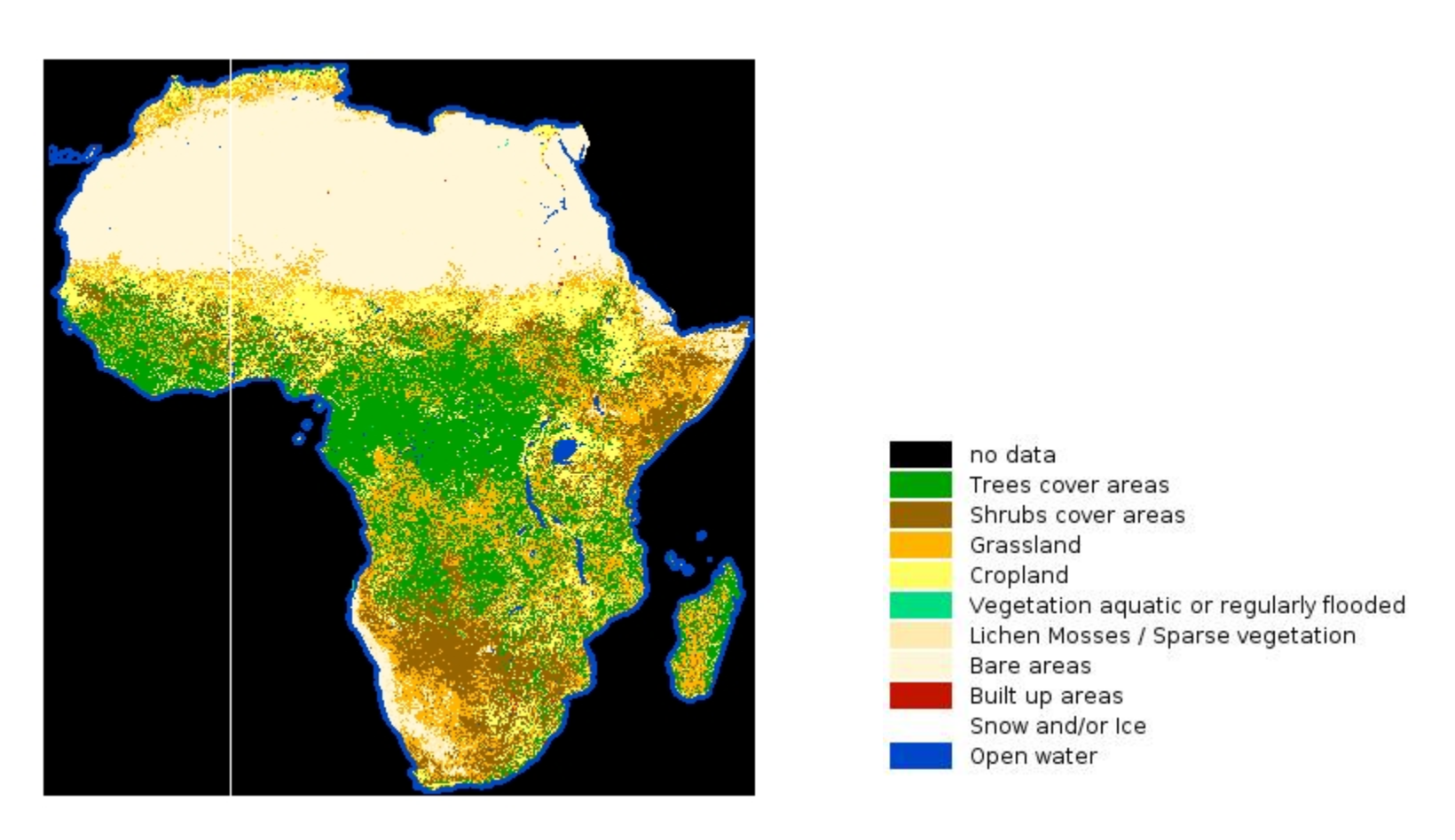 grasslands in africa map First High Resolution Land Cover Map Of Africa By Esa View The grasslands in africa map