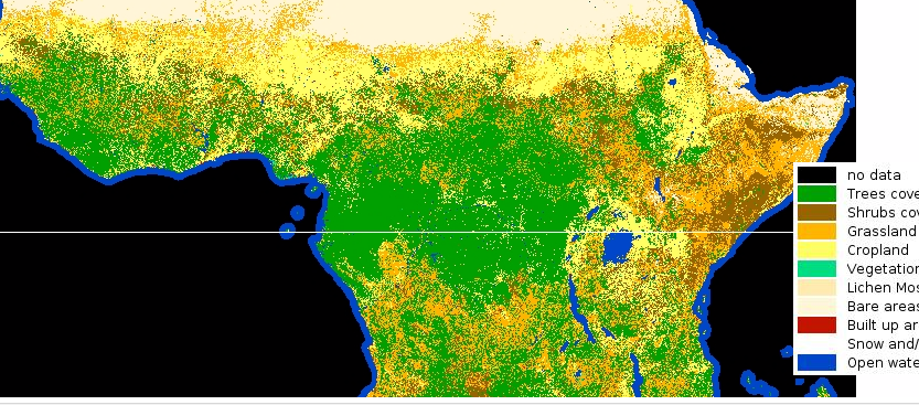 land map of africa First High Resolution Land Cover Map Of Africa By Esa View The land map of africa