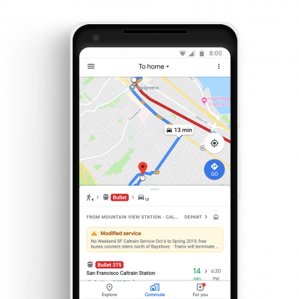 New feature in Google Maps controls commute time and more