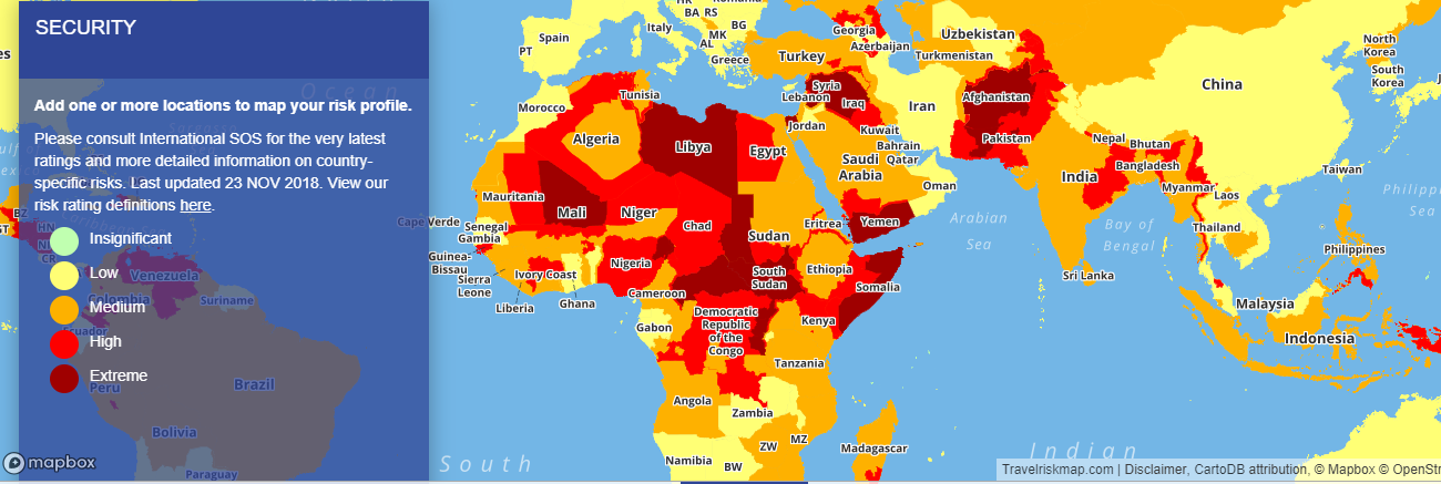 Travel Risk Map 19 Shows The Level Of Safety In Countries Geospatial World