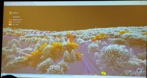Fall-ins: yellow doughnuts Grow-ins: orange within 0.5 ft, amber within 0.5-1.5 ft, light yellow within 1.5 to 5 ft