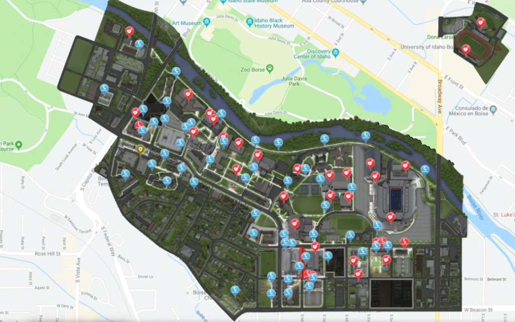 boise state university campus map Concept3d Introduces New Night Map Feature To Support Campus boise state university campus map