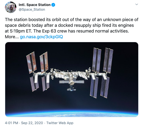 ISS collision space traffic management