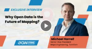 Michael Harrell of TomTom speaks on open data and AI in mapping at Geospatial World Forum 2025