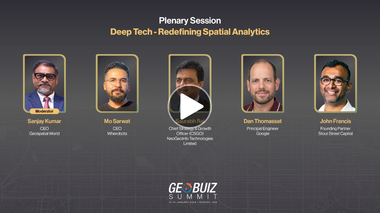 Deep tech redefining spatial analytics at GeoBuiz Summit 2026 in Denver, featuring AI, spatial computing, and geospatial intelligence