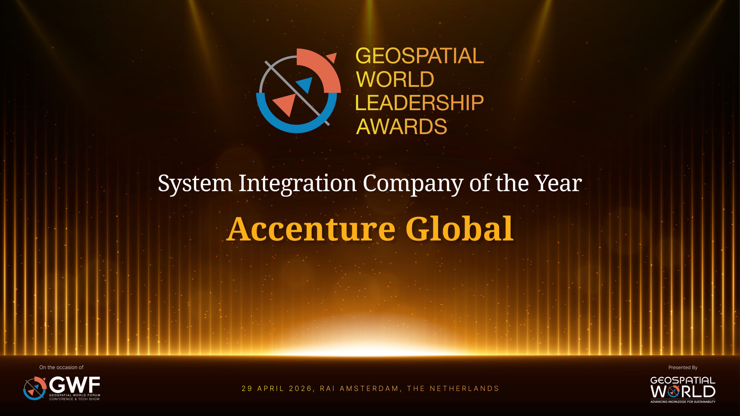 Accenture Global Wins System Integration Company of the Year at Geospatial World Leadership Awards 2026