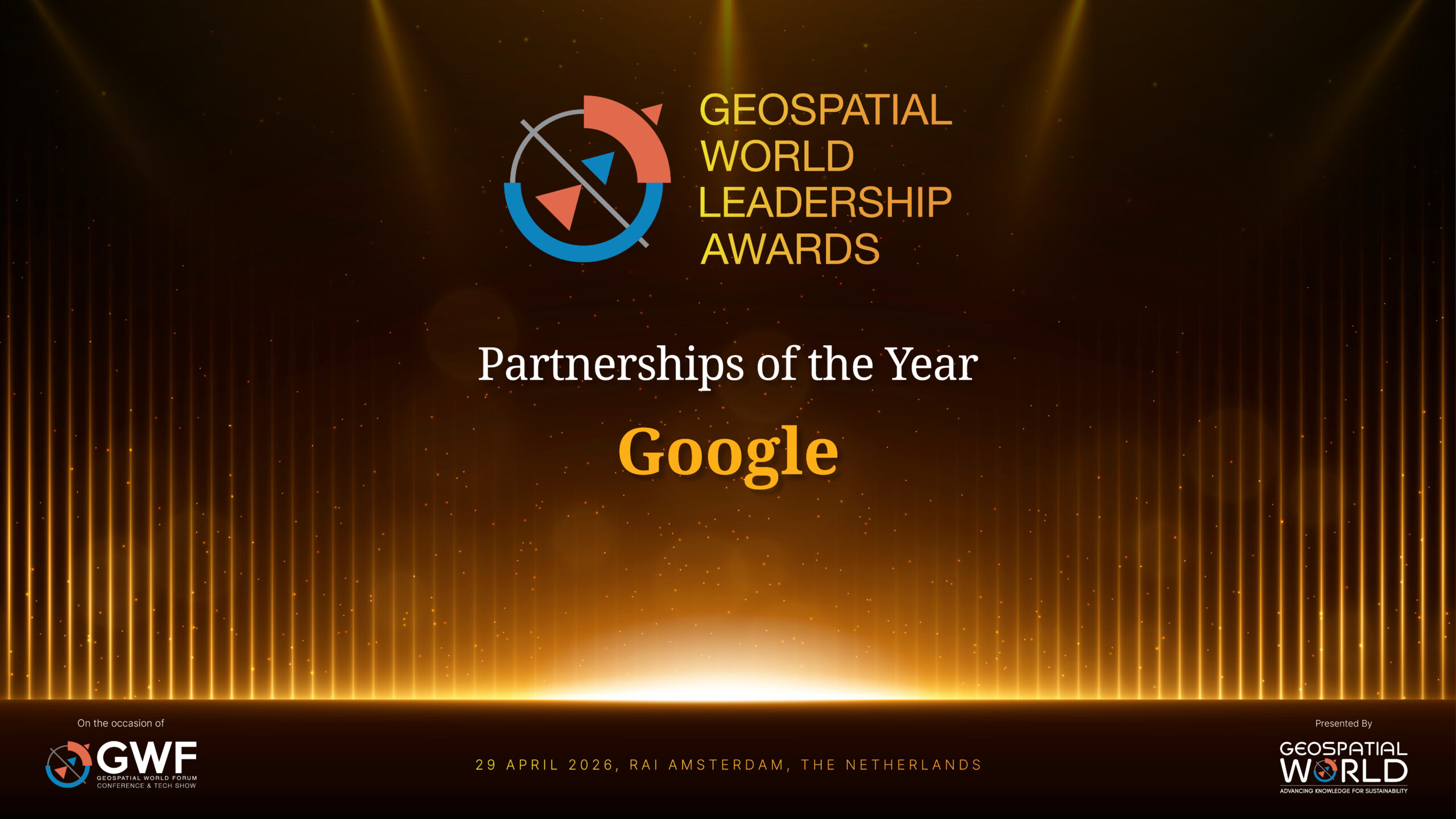 Google Partnerships of the Year Geospatial World Leadership Awards 2026